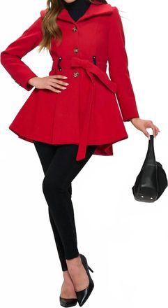 Coalition LA A-Line Vegan Wool Coat In Red