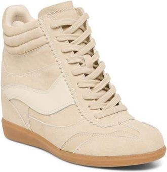 Dolce Vita Issac High Top Wedge Sneaker in Oatmeal Suede at Nordstrom, Size 8.5