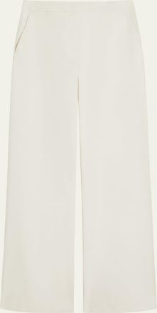 Max Mara Dentice Wide-Leg Stretch Cotton Twill Pants