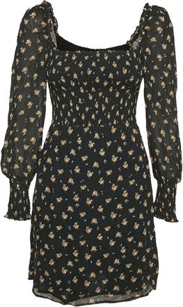 Maje floral smocking dress - Black