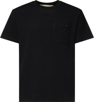 Valentino Garavani Tops, Heren, Zwart, XL, T-shirt met ronde hals