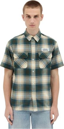 Thisisneverthat Ombre Check Shirt - Heren - Korte mouwen Overhemden - Groen - XL - Overhemden