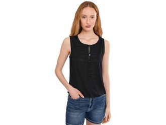 Sanctuary Textured Vacation Shell Womens Clothing Black : LG (US 10-12), Polyester/Spandex