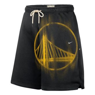 Nike Golden State Warriors Standard Issue Fleece Shorts Black White IQ1485-010