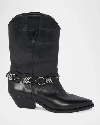 Isabel Marant Duerto 40MM Leather Cowboy Boots
