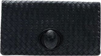 Bottega Veneta Pre-owned Clutches, female, Black, Size: ONE SIZE Pre-owned Leather Clutch