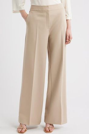 Nordstrom The Lennox Wide Leg Trousers in Beige Humus at Nordstrom, Size 00
