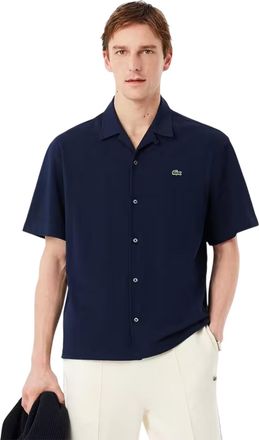 Lacoste Herenoverhemd met Revere-kraag (Marine)