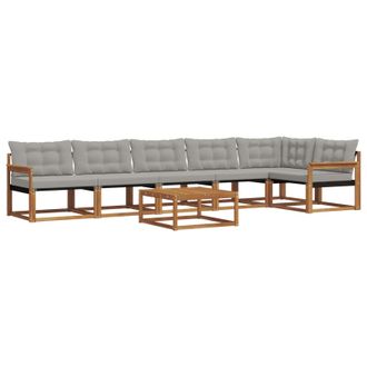 vidaXL Conjunto De Sof&aacute;s De Exterior 7 Pcs Gris Natural Y Claro Vidaxl