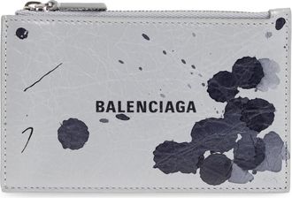 Balenciaga Leren Kaarthouder - Heren - Portefeuilles - Grijs - ONE Size - Leer - Accessoires