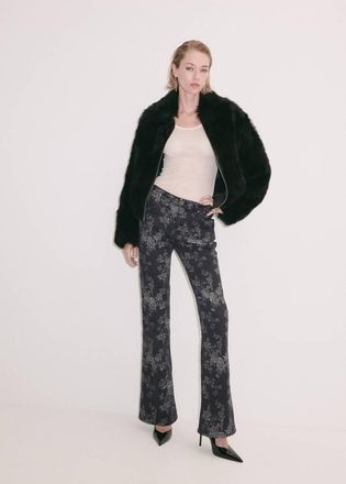 Mango Jeans flare con stampa floreale grigio denim - Donna - 36 - MANGO