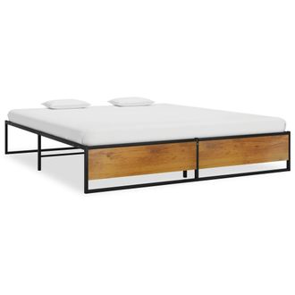 vidaXL Estructura De Cama Sin Colch&oacute;n Metal Negro 160x200 Cm Vidaxl