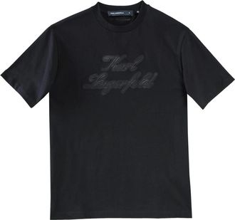Karl Lagerfeld T-shirt Firna Rilievo - Heren - T-shirts - Zwart - S - Katoen - Tops