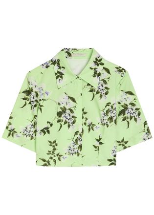 Emilia Wickstead Natalie Floral-print Cotton Shirt - Green - 14 (UK14 / L)