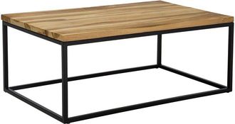 Beliani Beliani - Industrial Coffee Table Metal Base Rustic Teak Wooden Top 100 x 60 cm Provo
