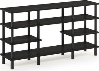 Furinno Turn-N-Tube 4-Tier Multipurpose Wide Shelf, Espresso/Black