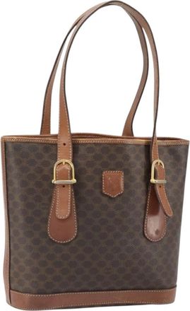 Celine Vintage Macadam Canvas Brown Canvas Backpack Bag (Pre-Owned)
