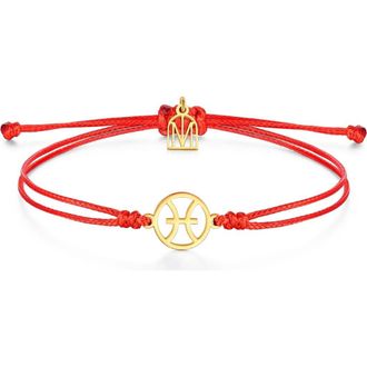 Mantra Zodiac Thread Bracelet in Pisces Yellow Gold at Nordstrom