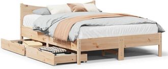 vidaXL Estructura De Cama Con Cajones Madera Maciza De Pino 120x200 Cm Vidaxl