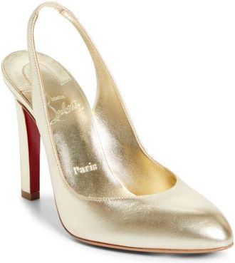 Christian Louboutin Fannylove Slingback Pump in Platine/Platine at Nordstrom, Size 10.5Us