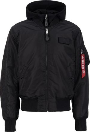 Alpha Industries Slim Fit Bomberjack met Afneembare Capuchon - Heren - Bomber jackets - Zwart - XL - Jassen