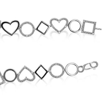 Vir Jewels 1/3 cttw Lab Grown Diamond Fashion Bracelet in Sterling Silver 7 Inch For Women
