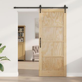 Berkfield Home Interior Door ORKDAL86x211x4 cm Solid Wood Pine in Beige | Size: 86 x 211 x 4 cm