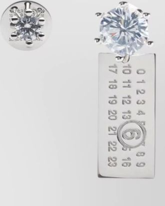 Maison Margiela crystal stud earrings featuring engraved detail