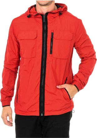 Superdry Rode Waterdichte Jas met Capuchon - Heren - Regenjassen - Rood - L - Polyester - Jassen