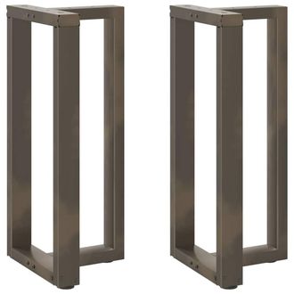 Berkfield Home Bar Table Legs T-Shaped&not;2 pcs Natural Steel 50x35x(90-91) cm Steel in Black