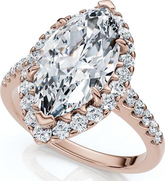 Pompeii3 Certified 2.40Ct Marquise Halo Diamond Engagement Ring 14k Gold or Pt Lab Grown