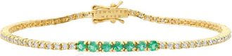 Jennifer Meyer diamond and emerald tennis bracelet - Gold