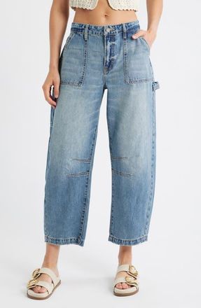 Hidden Jeans Crop Barrel Jeans in Med.wash at Nordstrom, Size 31