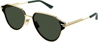 Bottega Veneta BV1271S 003 Mens Sunglasses Gold Size 63
