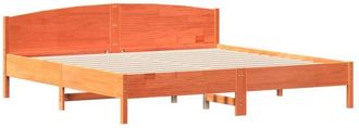 vidaXL Vidaxl - Cama Sin Colch&oacute;n Madera Maciza De Pino Marr&oacute;n Cera 180x200 Cm