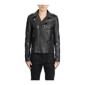 Rick Owens Heren, Jassen, Zwart, Maat: L Leer