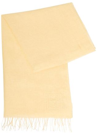 Toteme Logo-embroidered Frayed Linen Sarong - Yellow - One Size