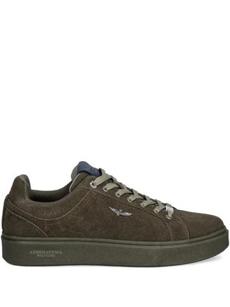 Aeronautica appliqu&eacute; lace-up sneakers - Groen