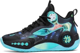 Generic Mens Basketball Shoes are Breathable Lightweight Anti Slip Shock-Absorbing Wear-Resistant Sports Training Boots Walking Shoes(Black,4.5 UK)