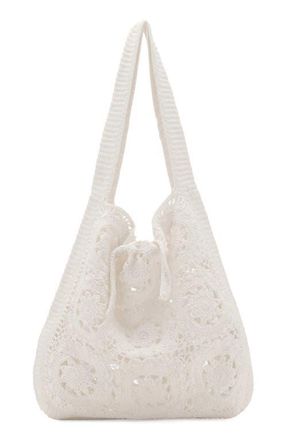 Mango Crochet Shopper Bag in White at Nordstrom