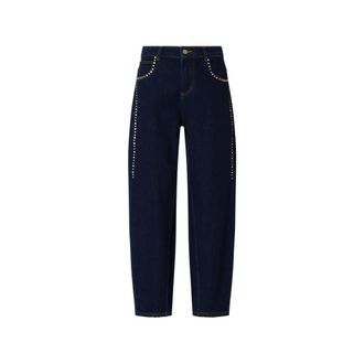 Liu Jo Jeans met strass steentjes - Dames - Loose Fit Jeans - Blauw - W25 - Katoen - Jeans
