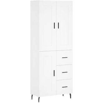 vidaXL Vidaxl - Aparador alto madera contrachapada blanco 69,5x34x180 cm