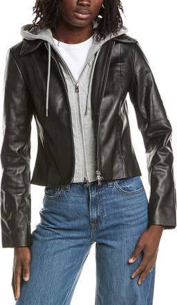 LaMarque Lamarque Removable Bib Leather Jacket