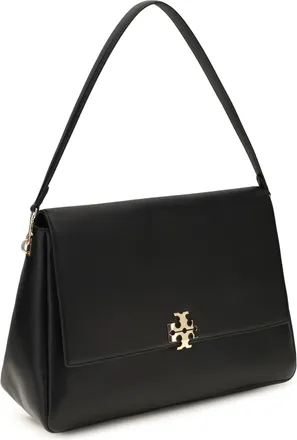 Tory Burch Womens Charlie Large Shoulder Bag Black Calf Leather Bos Taurus