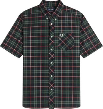 Fred Perry Tartan Oxford Overhemd - Heren - Korte mouwen Overhemden - Veelkleurig - XL - Katoen - Overhemden