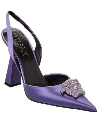 Versace La Medusa Satin Slingback Pump