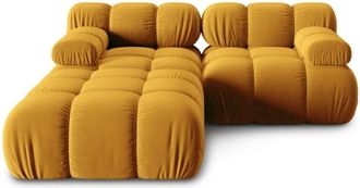 MICADONI Sofá modular 3 plazas de terciopelo amarillo