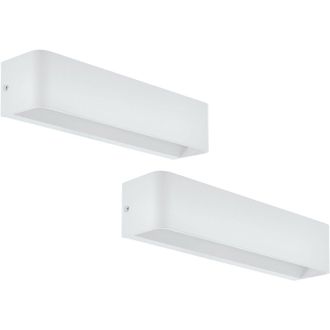 Loops 2 PACK Wall Light Colour White Oblong Box Shape Snug Fitting LED 12W Included