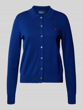 Polo Ralph Lauren Slim Fit Strickjacke aus Baumwoll-Mix in Blau, Gr&ouml;&szlig;e XXL
