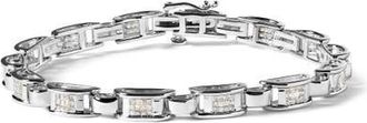 House of Brilliance 14K White Gold 1.00 Cttw Princess-Cut Diamond Link Bracelet - at Nordstrom